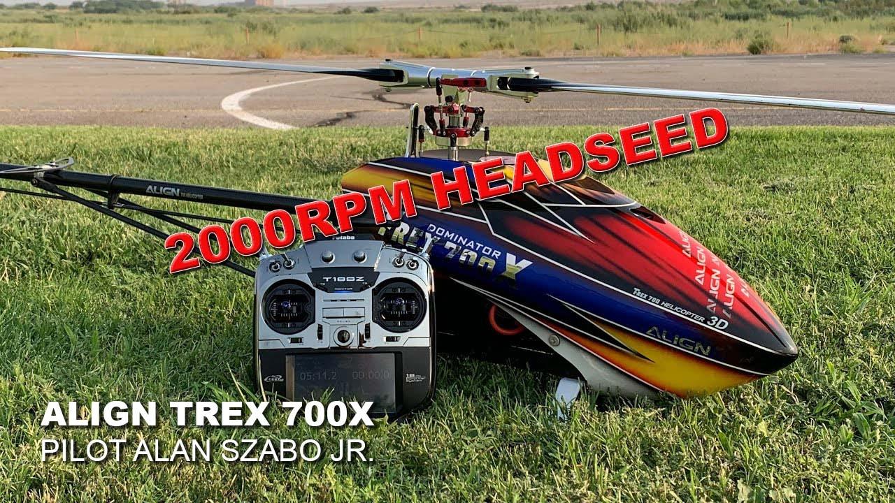 Alan Szabo Jr. ALIGN T-REX 700X 2000rpm Low Head-speed Flight
