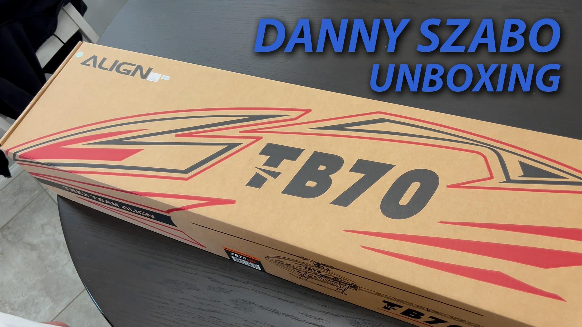 Danny Szabo Unboxing the ALIGN TB70 Tail Belt Driven Helicopter